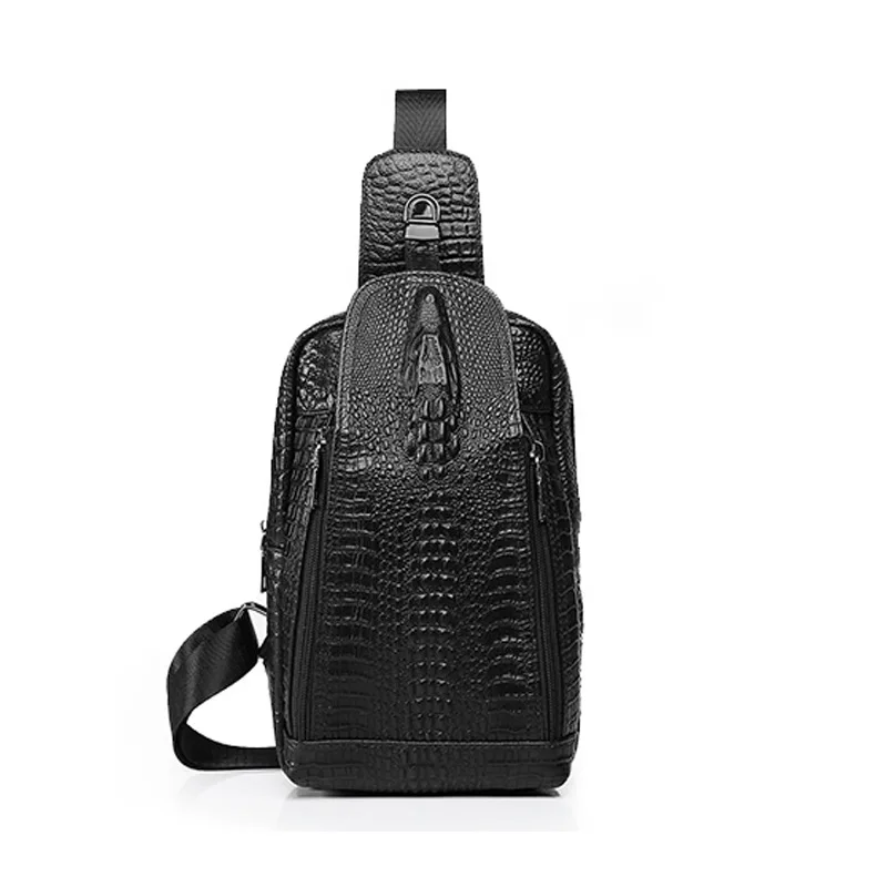 

New Fashion 100% Genuine Leather Men Waist Packs Male Casual Chest Pack Boy Brand Design Chest Shoulder Package Real Leather