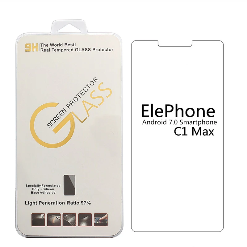 

For elephone C1 Max Tempered Glass 9H 2.5D High Quality Protector Film for elephone cellphone