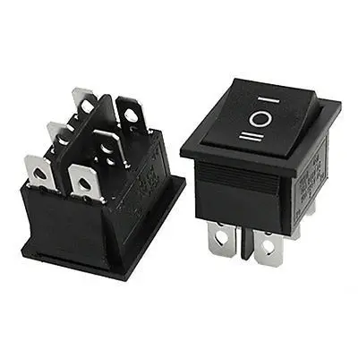 Новинка! 2 x AC 15A/250V 20A/125V 6 Pin DPDT ВКЛ/ВЫКЛ/вкл клавишный переключатель черная кнопка