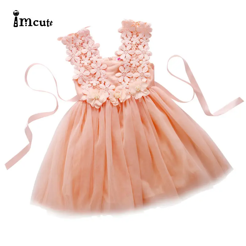 

2019 New Hot Sale Baby flower girl dress Princess Lace Tulle Tutu Backless Gown Formal Party Dress
