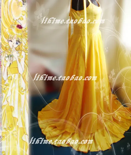 

Sailor Moon Sailor Venus Princess Serenity Tsukino Usagi gold Dress Cosplay Costume gold dress for party