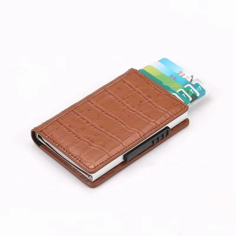 New Crocodile Pattern PU Leather Credit Card Holder Men Business Card
