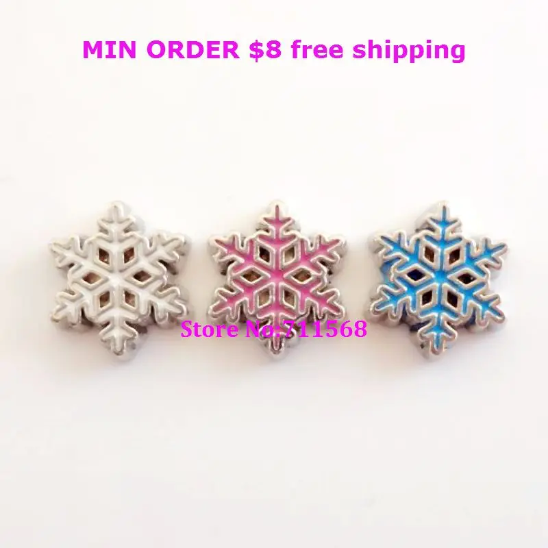 

Six-Point Snowflake Floating Charm Snow Flake Winter Locket Charm For Floating Glass Locket