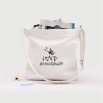 

Ariana Grande Thank U next 2019 New Cotton Canvas Bag Kawaii Girl large Zipper Bag Woman Bag Marcus Martinus Fashion Shopping