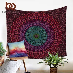 Постельные принадлежности Outlet МАНДАЛА ГОБЕЛЕН Кристалл массивы синий Красивая стена искусство гобелен см 150 см x 130 см индийский лист Бельгия Новое постельное белье - изображение