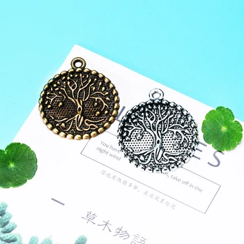 

29*29mm 3pcs Tree Of Life Alloy Pendant For Diy Jewelry Making 2 Colors Antique Silver Antique Bronze No.2038