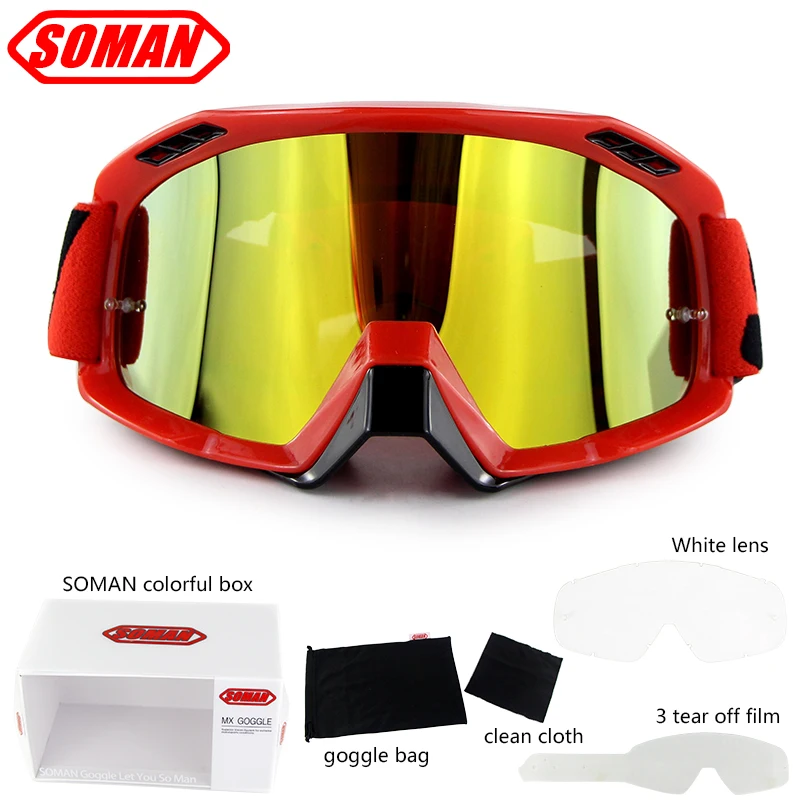 Профессиональный шлем для мотокросса мотоциклетные очки casco soman SM15-suit оторвать пленки+ прозрачные линзы