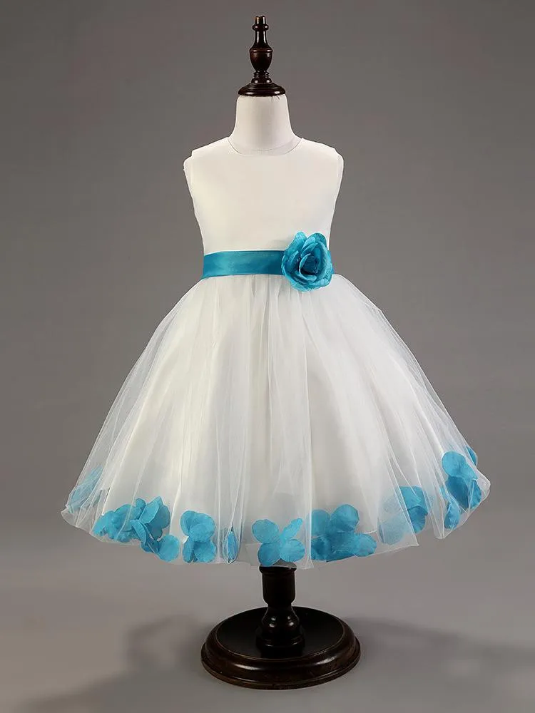Высокая-конец новые летние цветочные платья для девочек с лепестками нарядные платья для девочек модные Первое Причастие Платья для