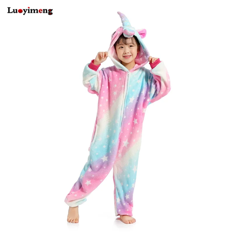 Winter Children Animal Pajamas Unicorn Baby Girls Clothes Pyjamas Kids Sleepwear Licorne Kigurumi Panda Onesie Jumpsuit Costumes