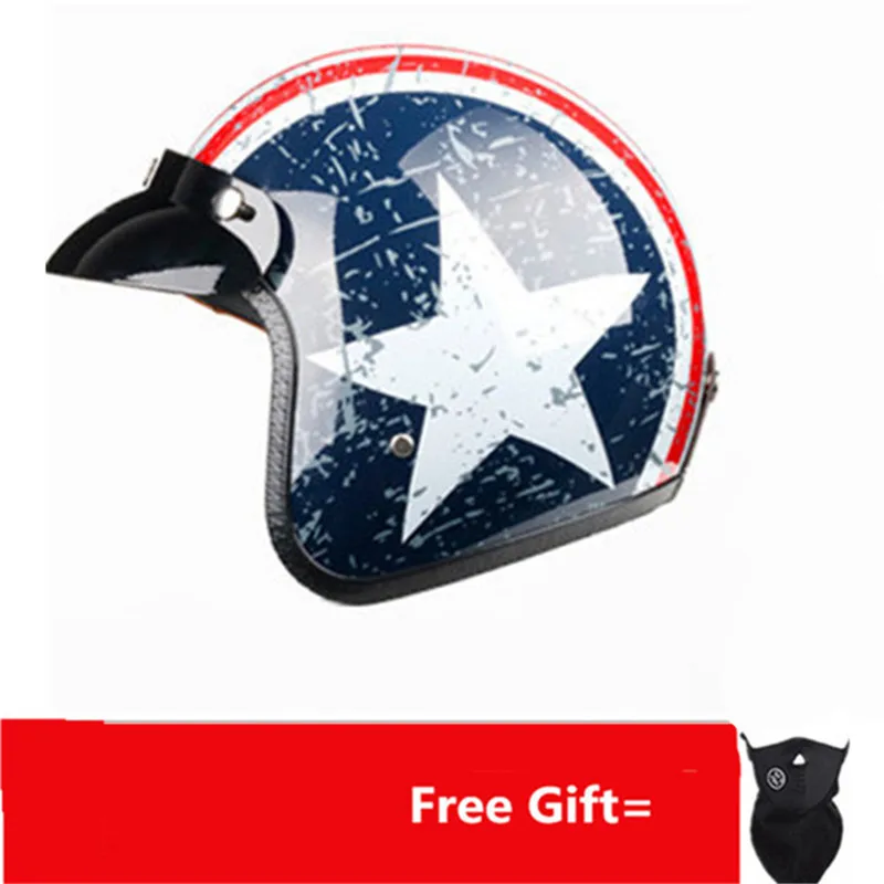 

2019 new casco capacetes motorcycle helmet retro vintage motocross helmet 3/4 open face scooter helmets S~XXL