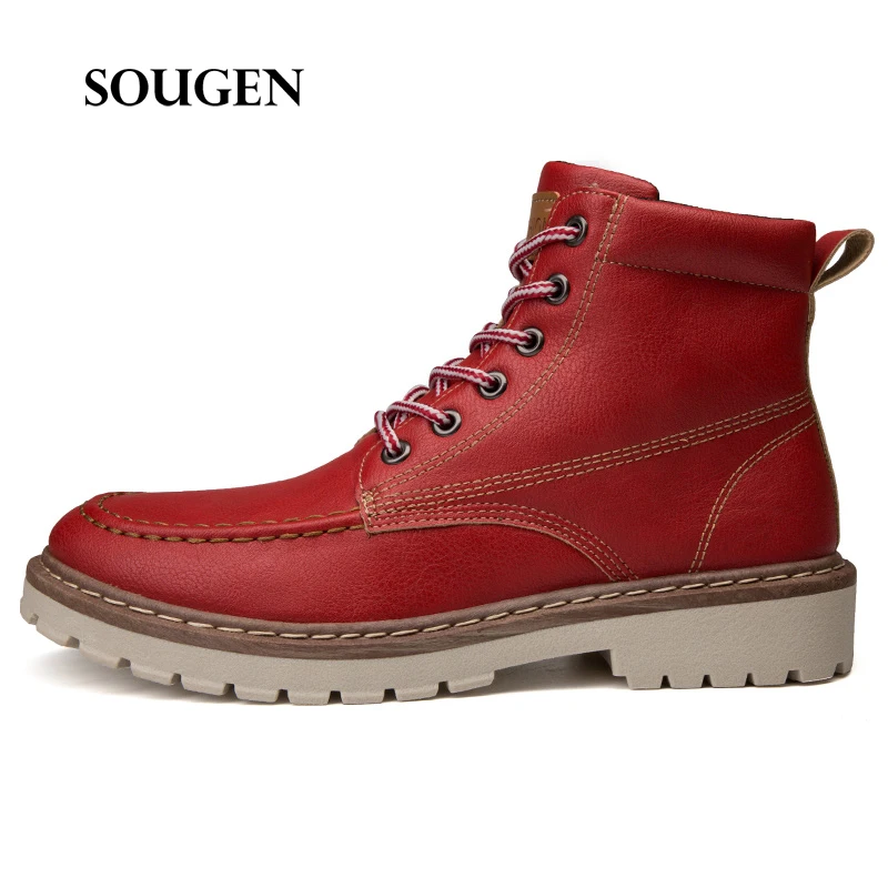 Goede Snowboots Mannen Casual Hout Boot Hoge Top Pluche Mannelijke Martin Laarzen Volwassen Winter Krasovki Schoen met Bont Plus Grote maat 44 Outdoor