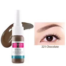 Famisoo 15 мл шоколад чернила татуировки постоянный макияж с микроволокном пигмента татуировки тела пигмент живописи тушью для татуировки pigmento
