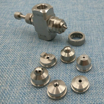 

Adjustable two-fluid mixing nozzle, garden sprayer humidifying nozzle, water spray, Siphon air atomizing fog misting jet nozzle