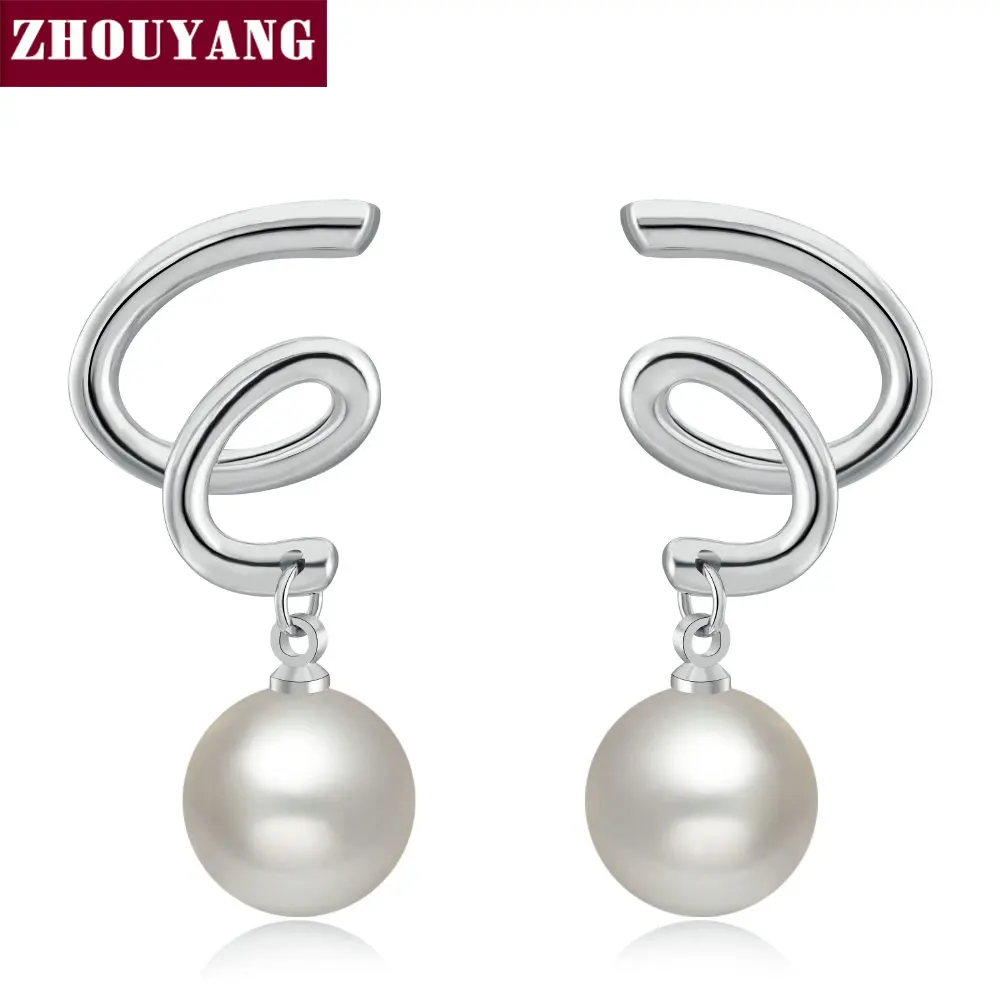 

Top Quality Concise Imitation Pearl Silver Gold Color Fashiom Stud Earring For Women Wedding Party Girt Wholesale ZYE495