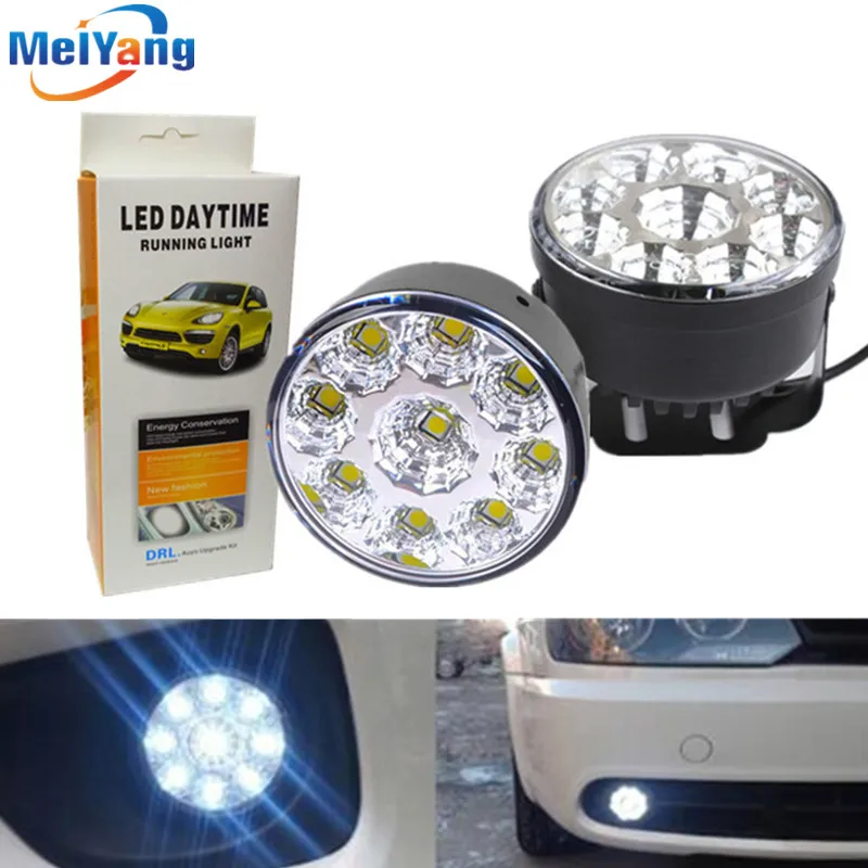 

Waterproof 7cm 2.75" led drl daytime running light White 9SMD CREE LED Chips Lamps led bulbs Car Light Source parking DRL