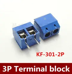 Новый 300 шт. KF301-2P KF301-5.0-2P KF301 "-дюймовой Болтовой 2Pin 5,0 мм прямой вывод pcb Винтовые клеммы разъема