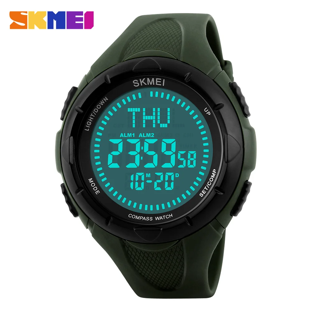 

SKMEI Waterproof Compass Watch Men Multifunction Outdoor Digital Sport Watches World Time Stopwatch Military Wrist watches