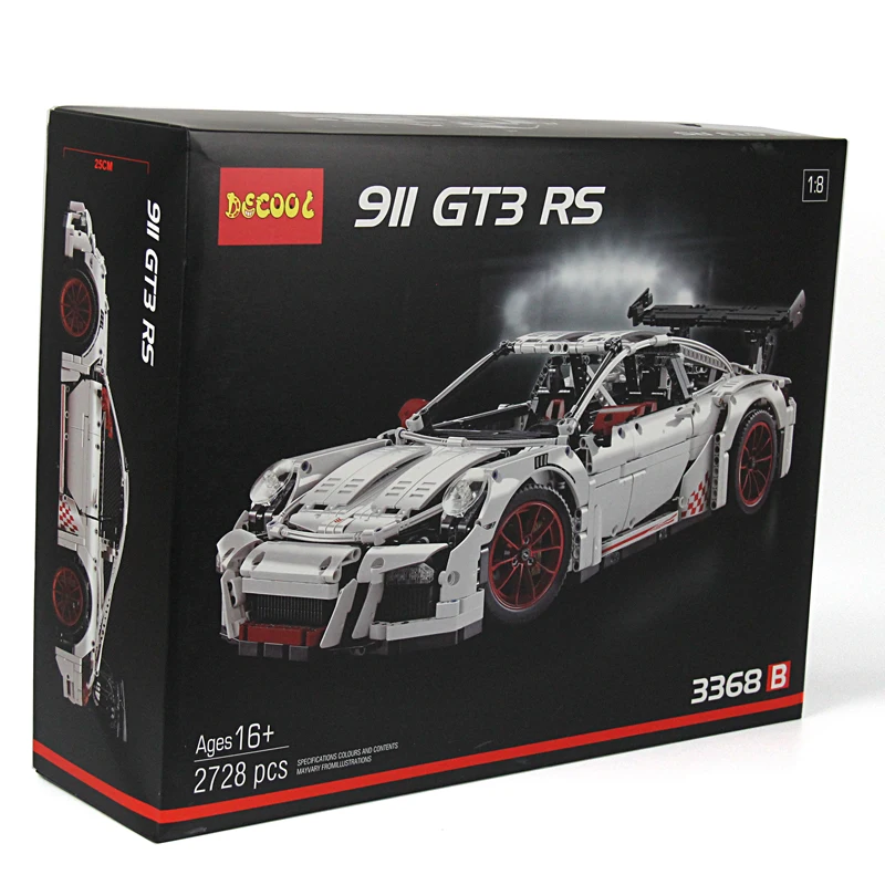 2728Pcs Decool 3368 Technic Figures 911 GT3RS Race Car Model Building Kits Blocks Bricks Toys For Children Gift Compatible 42056