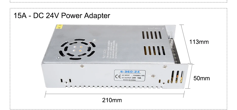 EeeToo 24V Power Supply for LED Strip Switch Electronic Transformer LED Driver 1A 2A 3A 5A 6.5A 10A 15A 20A Power Adapter Light (5)