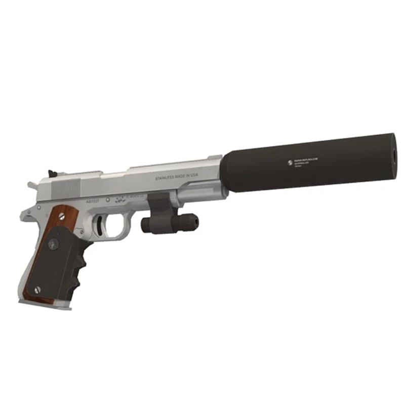 DIY 1:1 Hitman-Silverballer Colt M1911 пистолет Бумажная модель Сборка ручной работы 3D игра-головоломка детская игрушка