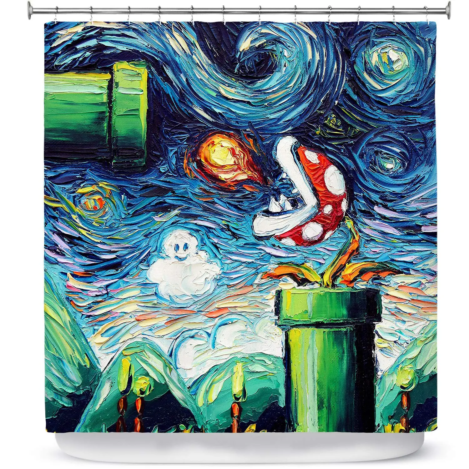 

Designs Bathroom Shower Curtains by Aja Ann Van Gogh Super Mario Bros
