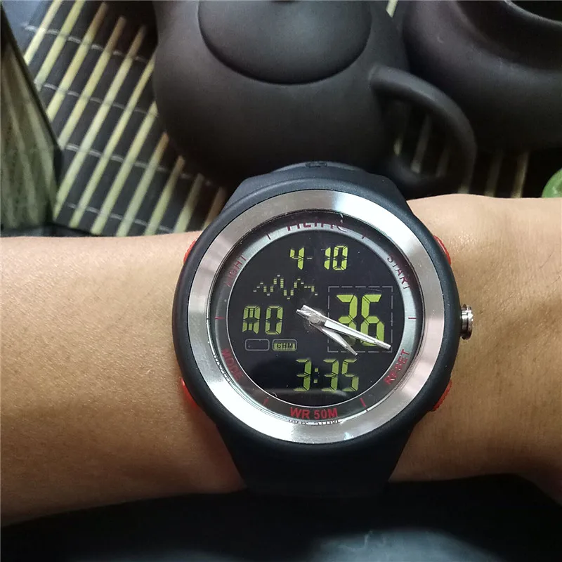 Часы Chrono Мужские спортивные водонепроницаемые цифровые часы шагомер военные