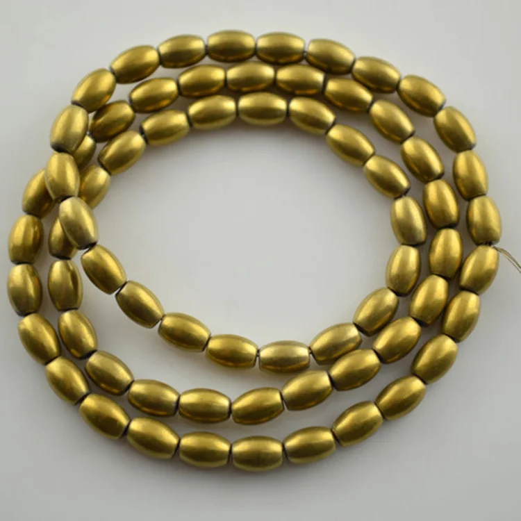 Gold Color Hematite Oval Shape Beads 16'' Spacer Beads For Jewelry