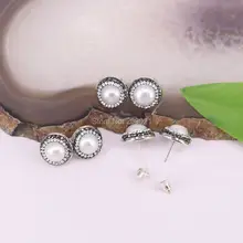 Новые 10 пар шармов проложить стразы жемчуг серьги гвоздики Ювелирные изделия Поиск для женщин