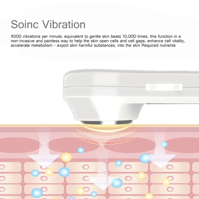 Ультразвуковая Вибрация горячий и холодный молоток для затягивания лица и подъема термальная ледяная терапия усадка поры против морщин Массажер красоты