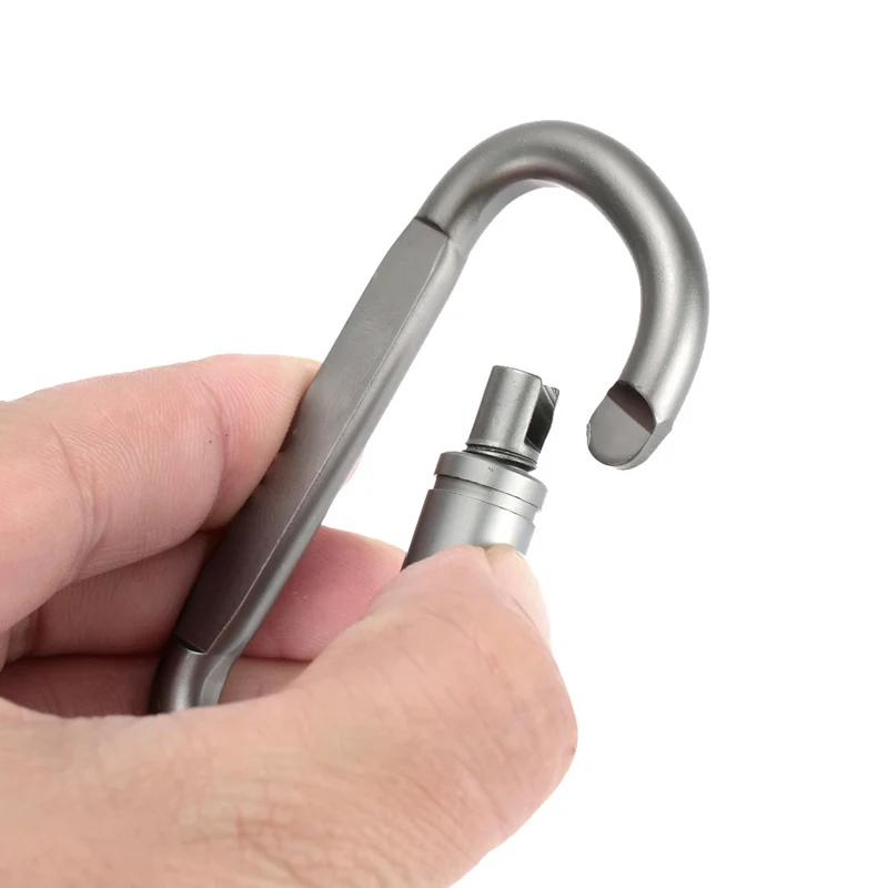 1Pcs-Aluminum-Alloy-Carabiner-Clip-Hook-Climbing-Keychain-Screwgate-Screw-D-ring-Locking-Outdoor-Hiking-Hook (2)