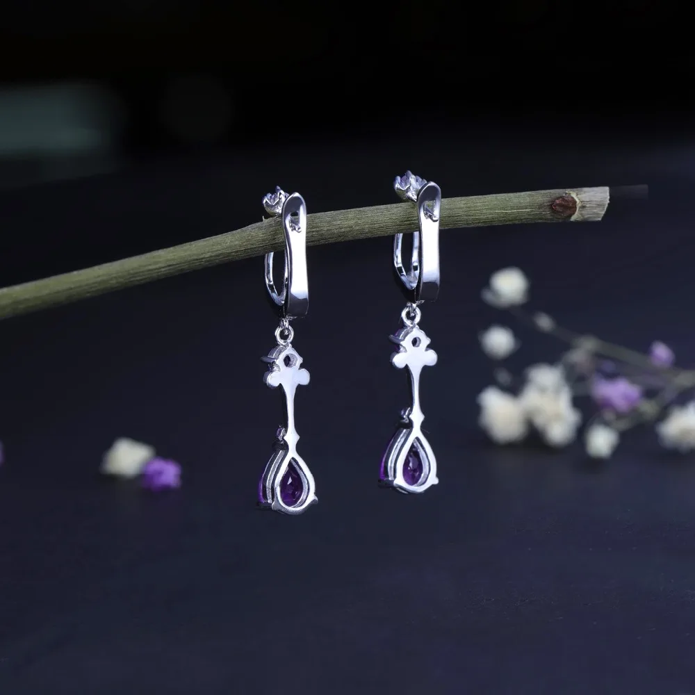 Solid 925 Sterling Silver Violet Purple February Simulated Birthstone Simulated Amethyst 2mm .03 cttw. Light Swiss December Simulated Birthstone Blue Simulated Topaz /& Diamond Engagement Ring