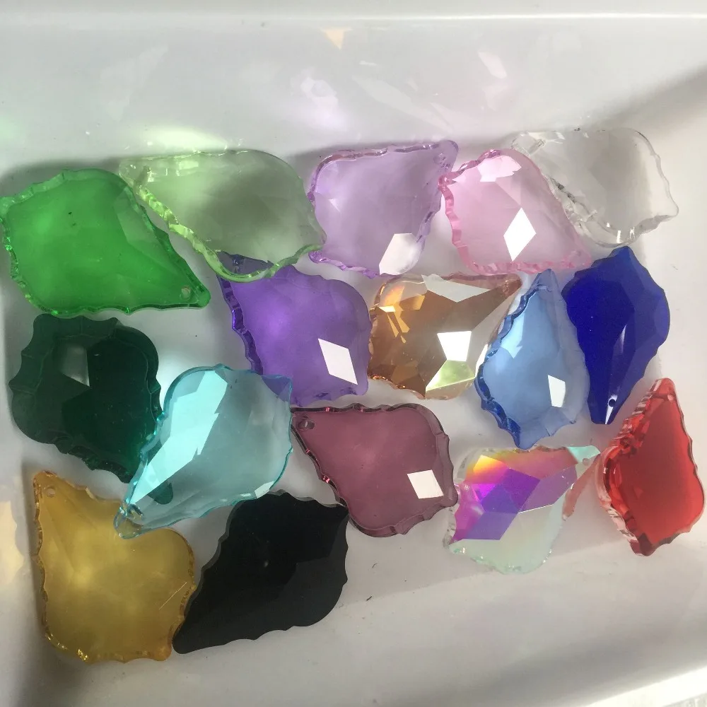 

100pcs/Lot 50mm Crystal Mixed color Chandelier Pendants Glass Prism Parts For Wedding Strands Glass Lamp Pendants