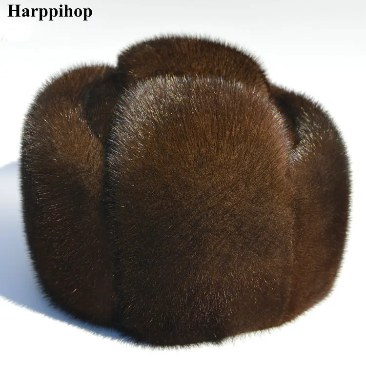 Autumn and winter mink fur casual the elderly mink hat fur hat lei feng hat for man mad bomber trapper hat