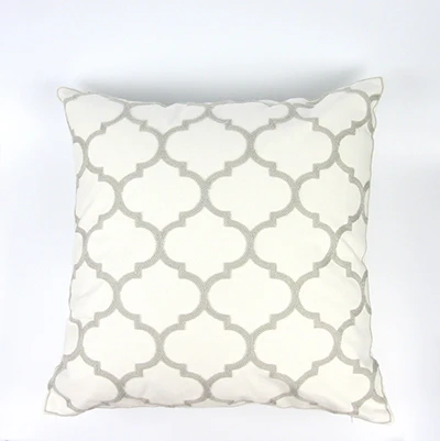 Наволочка для подушки с вышивкой, Геометрический Цветочный марокканский серый чехол для подушки с вышивкой для дивана, простой домашний Декор 45*45 см - Цвет: A