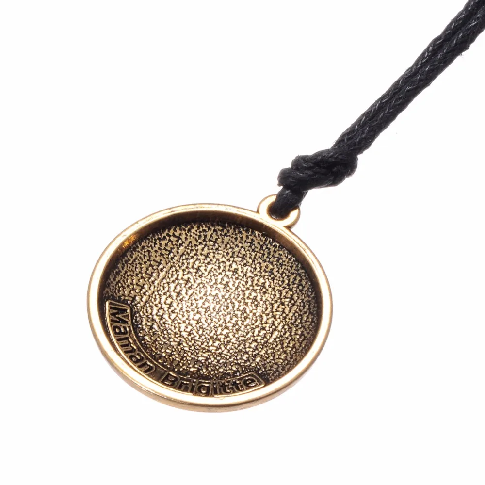 Men Necklace Fishhook Maman Brigitte Voodoo Loa Veve Necklace Pendant Money Rich Chain Talisman