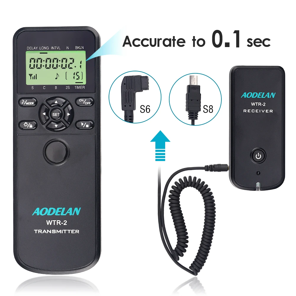 

AODELAN WTR2 Camera Wireless Shutter Release Timer Remote Control for Sony a7III, a9, a560, a700, a850, a900,a77, a99, A7, A7 II