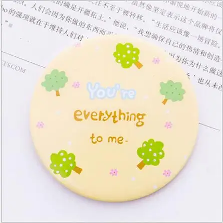 1Pc Fashion Cute Mini Cartoon Small Round Mirror Portable Makeup Glass Mirror Creative Round Portable Princess Makeup Mirror - Цвет: 1