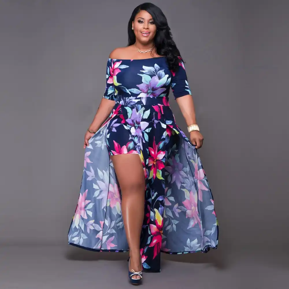 plus size maxi dress with shorts