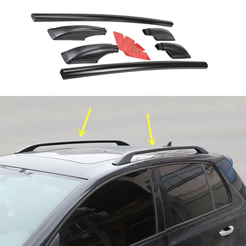 2PCS Roof Rack Rail Mount Aluminum alloy Black For Nissan QASHQAI 2010 2016alloyalloy roof