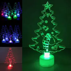 Светодиодный Цвет изменение мини Рождественская елка Главная Таблица вечерние Декор Xmas идеальный подарок NSV775