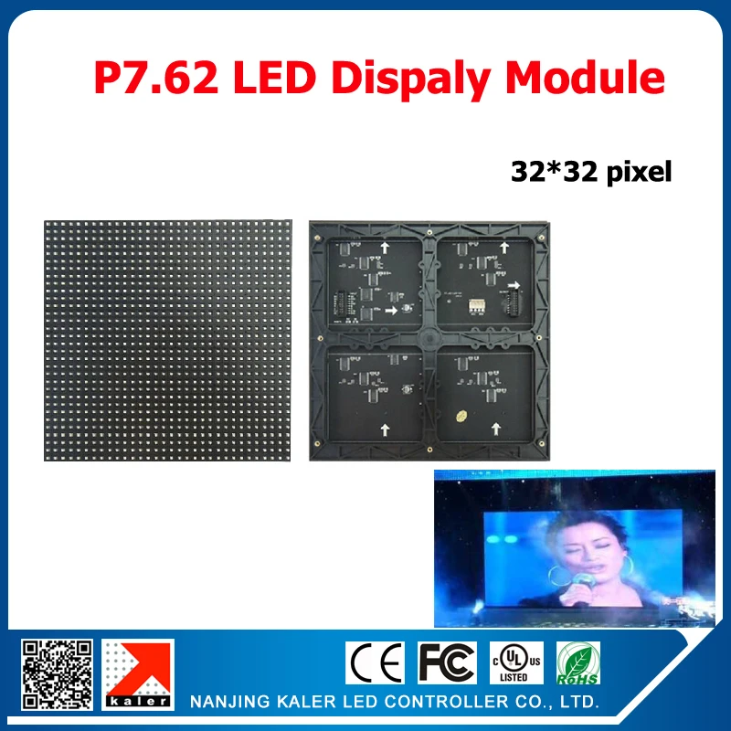 

kaler Factory Price P7.62 Indoor Full Color led display Video RGB LED Panel module with 1/16 scan Current Driving 244*244mm