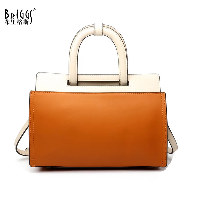 

BRIGGS Top-handle Bag Genuine Leather Women Handbag Leather Casual Tote Luxury Shoulder Bag Women Bags Designer Messenger Bag