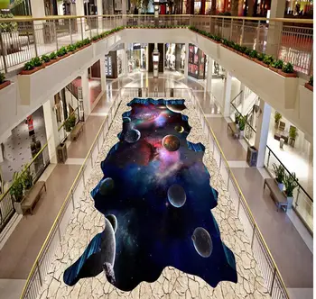 

3d floor painting wallpaper Star Sky 3D floor wallpaper for bathroom waterproof 3d flooring pvc floor wallpaper