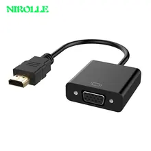 NIROLLE HDMI to VGA Adapter Digital to Analog Video Audio Converter Cable HDMI VGA Connector for Xbox 360 PS4 PC Laptop TV Box