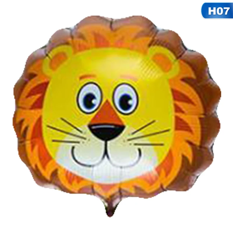 Мини мультфильм мини лев и обезьяна и тигр животные голова гелий покрытые фольгой шары животные воздушные шары тематические игрушки для детей