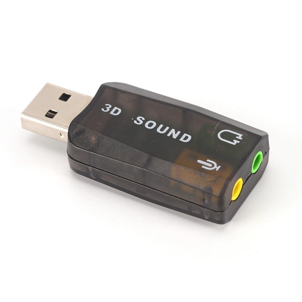 Черный 3D USB звуковая карта аудио 5 1 Внешняя адаптер микрофон динамик интерфейс