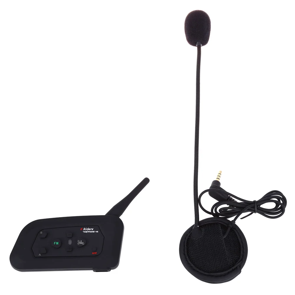 

vnetphone V4 - 1200 Full-duplex Bluetooth Motorcycle Helmet Interphone Intercom for 4 Riders max 1200M talking distance