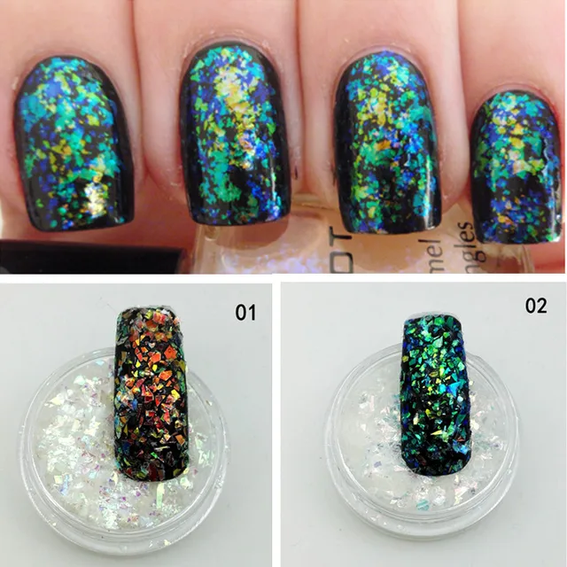 Holographic Micro Flakes Super Holo Transparent Glitter Nail Art