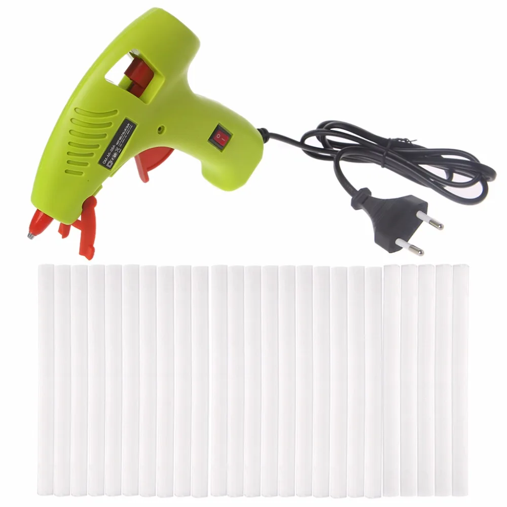 

AC 220-240V Hot Melt Glue Gun Thermal Heat Temperature Industrial Tool With 25pcs 7mm Sticks