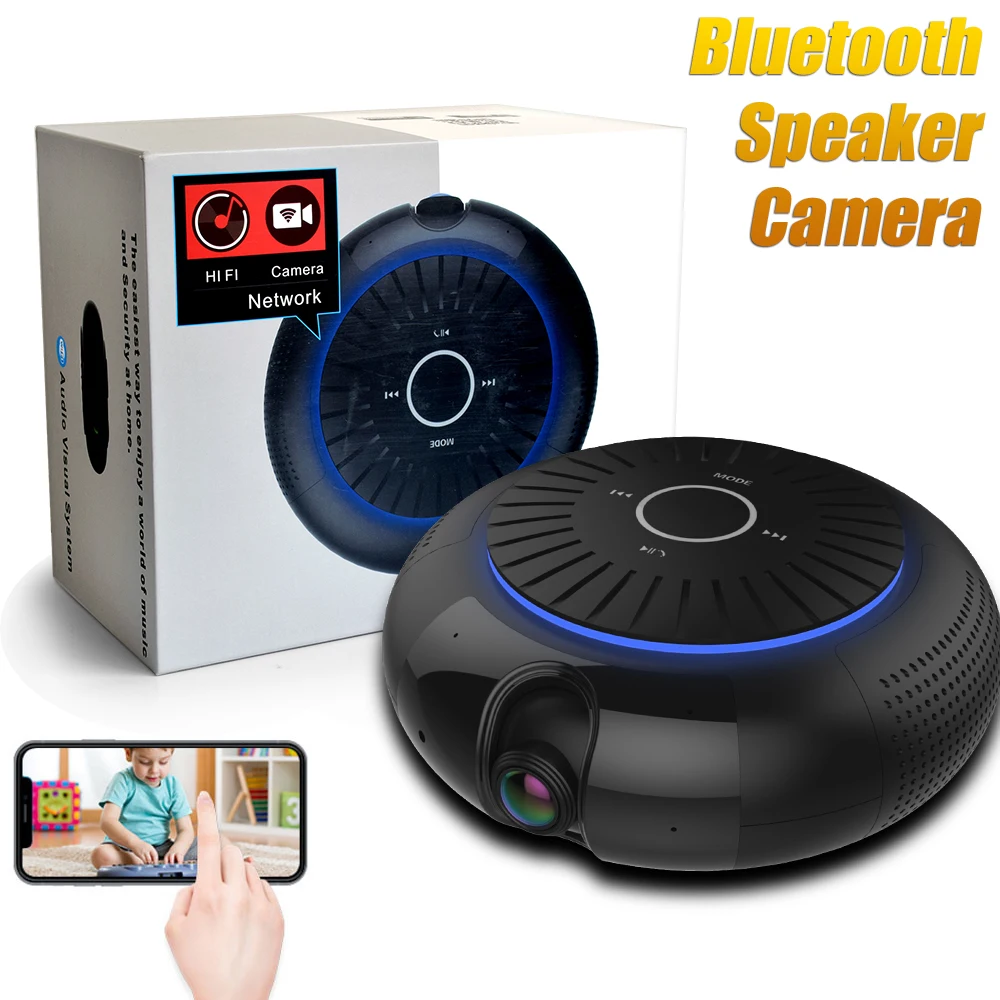 Черный Bluetooth динамик камера 1080P HD Обнаружение движения с розничной коробкой |